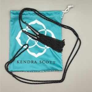 Kendra Scott Phara Gunmetal Tassel Necklace